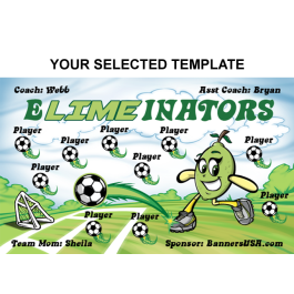 E Lime inators Soccer 9oz Fabric Team Banner E-Z Order