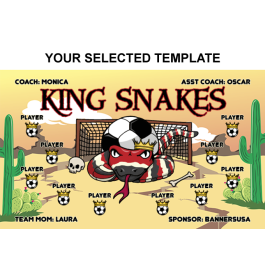 King Snakes Soccer 9oz Fabric Team Banner E-Z Order