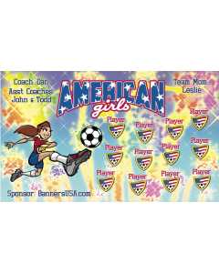 American Girls Soccer 13oz Vinyl Team Banner DIY Live Designer