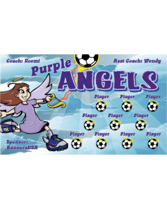 Purple Angels Soccer 13oz Vinyl Team Banner DIY Live Designer