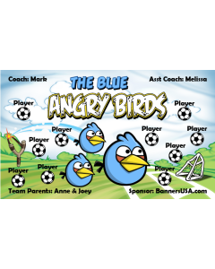 Blue Angry Birds Soccer 13oz Vinyl Team Banner DIY Live Designer