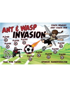 Ant & Wasp Invasion Soccer 13oz Vinyl Team Banner DIY Live Designer