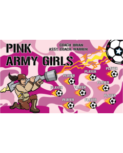 Pink Army Girls Soccer 13oz Vinyl Team Banner DIY Live Designer