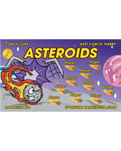Asteroids Soccer 13oz Vinyl Team Banner DIY Live Designer