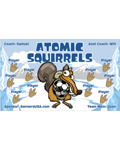 Atomic Squirrels Soccer 13oz Vinyl Team Banner DIY Live Designer