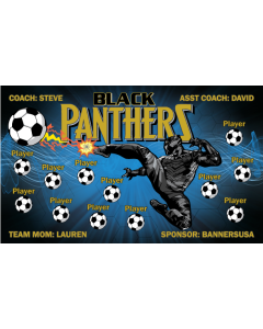 Black Panthers Soccer 13oz Vinyl Team Banner DIY Live Designer
