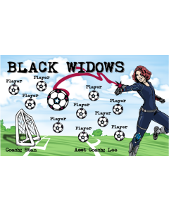 Black Widows Soccer 13oz Vinyl Team Banner DIY Live Designer