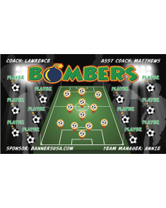 Bombers Soccer 13oz Vinyl Team Banner DIY Live Designer