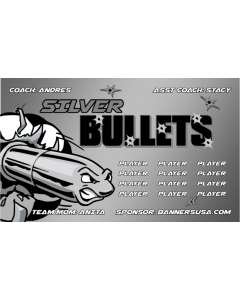 Silver Bullets Soccer 13oz Vinyl Team Banner DIY Live Designer