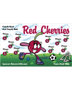 Red Cherries Soccer 13oz Vinyl Team Banner DIY Live Designer