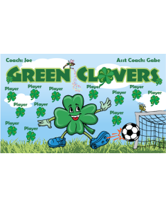 Green Clovers Soccer 13oz Vinyl Team Banner DIY Live Designer