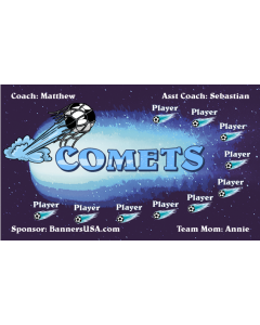 Comets Soccer 13oz Vinyl Team Banner DIY Live Designer