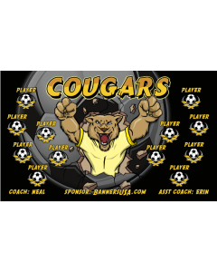 Cougars Soccer 13oz Vinyl Team Banner DIY Live Designer