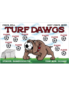 Turf Dawgs Soccer 13oz Vinyl Team Banner DIY Live Designer