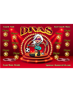 Divas Soccer 13oz Vinyl Team Banner DIY Live Designer
