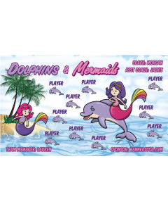 Dolphins & Mermaids Soccer 13oz Vinyl Team Banner DIY Live Designer