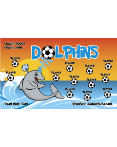 Dolphins Soccer 13oz Vinyl Team Banner DIY Live Designer