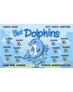 Blue Dolphins Soccer 13oz Vinyl Team Banner DIY Live Designer