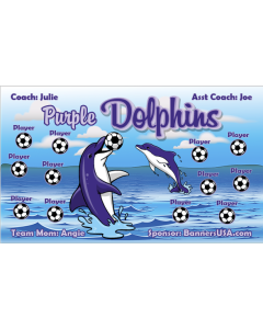 Purple Dolphins Soccer 13oz Vinyl Team Banner DIY Live Designer