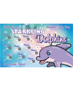 Sparkling Dolphins Soccer 13oz Vinyl Team Banner DIY Live Designer