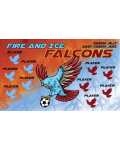 Fire and Ice Falcons Soccer 13oz Vinyl Team Banner DIY Live Designer