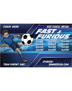 Fast & Furious Soccer 13oz Vinyl Team Banner DIY Live Designer
