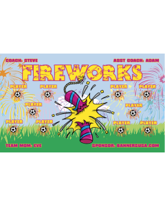 Fireworks Soccer 13oz Vinyl Team Banner DIY Live Designer