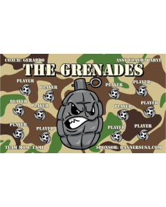 Grenades Soccer 13oz Vinyl Team Banner DIY Live Designer