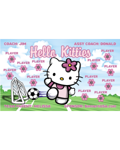 Hello Kitties Soccer 13oz Vinyl Team Banner DIY Live Designer