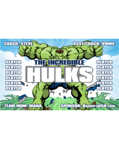Incredible Hulks Soccer 13oz Vinyl Team Banner DIY Live Designer