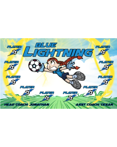 Blue Lightning Soccer 13oz Vinyl Team Banner DIY Live Designer