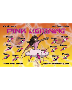 Pink Lightning Soccer 13oz Vinyl Team Banner DIY Live Designer