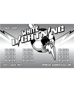 White Lightning Soccer 13oz Vinyl Team Banner DIY Live Designer