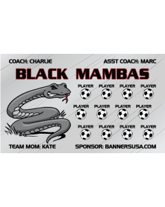 Black Mambas Soccer 13oz Vinyl Team Banner DIY Live Designer