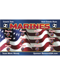 Marines Soccer 13oz Vinyl Team Banner DIY Live Designer