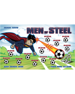 Men of Steel Soccer 13oz Vinyl Team Banner DIY Live Designer