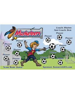 Musketeers Soccer 13oz Vinyl Team Banner DIY Live Designer