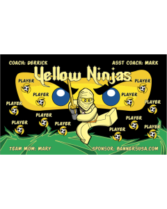 Yellow Ninjas Soccer 13oz Vinyl Team Banner DIY Live Designer