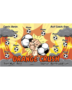 Orange Crush Soccer 13oz Vinyl Team Banner DIY Live Designer