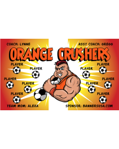 Orange Crushers Soccer 13oz Vinyl Team Banner DIY Live Designer