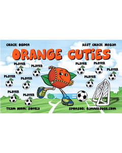 Orange Cuties Soccer 13oz Vinyl Team Banner DIY Live Designer