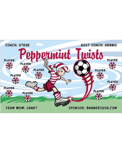 Peppermint Twists Soccer 13oz Vinyl Team Banner DIY Live Designer
