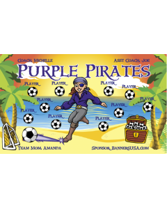Purple Pirates Soccer 13oz Vinyl Team Banner DIY Live Designer