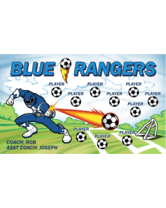 Blue Rangers Soccer 13oz Vinyl Team Banner DIY Live Designer