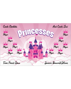 Princesses Soccer 13oz Vinyl Team Banner DIY Live Designer