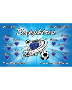 Sapphires Soccer 13oz Vinyl Team Banner DIY Live Designer