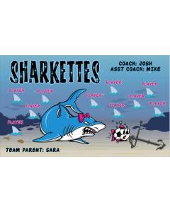 Sharkettes Soccer 13oz Vinyl Team Banner DIY Live Designer