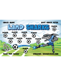 Land Sharks Soccer 13oz Vinyl Team Banner DIY Live Designer