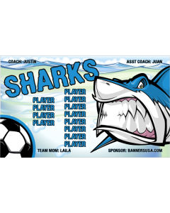 Sharks Soccer 13oz Vinyl Team Banner DIY Live Designer