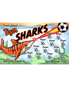 Tiger Sharks Soccer 13oz Vinyl Team Banner DIY Live Designer